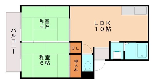 土井駅 徒歩10分 2階の物件間取画像